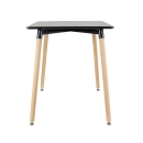Mesa retangular Eames 60 x 120 cm preto + 4 cadeiras Eiffel DSW - Nude