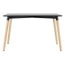 Mesa retangular Eames 60 x 120 cm preto + 4 cadeiras Eiffel DSW - Nude