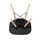 Mesa retangular Eames 60 x 120 cm preto + 4 cadeiras Eiffel DSW - Preto