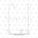 Misturador de Piso para Banheiro Inox Timonha Prata Escovado