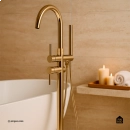 Misturador Monocomando de Piso para Banheira Uraim Dourado Cromado