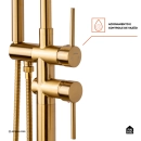 Misturador Monocomando de Piso para Banheira Uraim Dourado Escovado