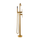 Misturador Monocomando de Piso para Banheira Uraim Dourado Escovado