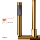 Misturador Monocomando de Piso para Banheira Uraim Dourado Escovado