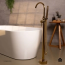 Misturador Monocomando de Piso para Banheira Uraim Dourado