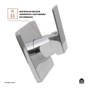 Acabamento de Misturador Monocomando para Chuveiro Quadrado Purangi Pingoo.casa - Prata