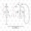 Misturador Duplo Comando de Parede para Banheira Retrô Vintage Itinga Preto