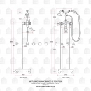 Misturador Duplo Comando de Piso para Banheira Retrô Vintage Itinga Dourado Rose