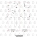 Misturador Monocomando de Piso para Banheira Uraim Dourado