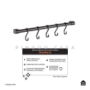 Suporte Organizador De Cozinha Suspenso Garça Preto