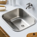 Tanque Aço Inox Monobloco 50 cm Atikum Prata Escovado