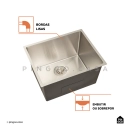 Tanque de Aço Inox 304 Manaxos 54x44 Prata