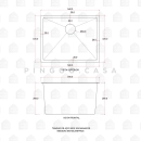 Tanque de Aço Inox 304 Manaxos 54x44 Prata