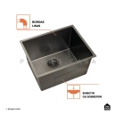 Tanque de Aço Inox 304 Manaxos 54x44 Preto