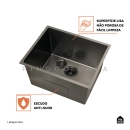 Tanque de Aço Inox 304 Manaxos 54x44 Preto