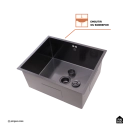 Tanque de Aço Inox 304 Pacajás 64x54 cm Preto