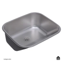 Tanque Inox Monobloco Texturizado 45x45 cm Prata Atikum