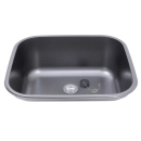 Tanque Inox Monobloco Texturizado 45x45 cm Preto Atikum