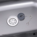 Tanque Inox Monobloco Texturizado 45x45 cm Preto Atikum
