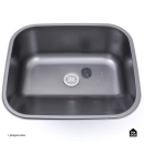 Tanque Inox Monobloco Texturizado 45x45 cm Preto Atikum