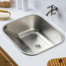 Tanque Inox Monobloco Texturizado 50x45 cm Prata Atikum