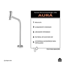 Torneira de banheiro alta Aurá Pingoo.casa - Prata
