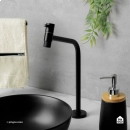 Torneira de banheiro monocomando alta Aurá Pingoo.casa - Preto