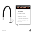 Torneira de cozinha flexivel mesa Itaguari Pingoo.casa - Preto