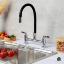 Torneira de cozinha flexivel misturador duplo comando Itaguari Pingoo.casa - Prata