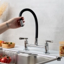 Torneira de cozinha flexivel misturador duplo comando Itaguari Pingoo.casa - Prata