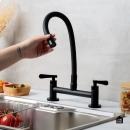 Torneira de cozinha flexivel misturador duplo comando Itaguari Pingoo.casa - Preto