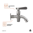 Torneira para área externa de parede Guariba Pingoo.casa - Prata