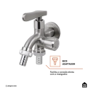 Torneira para área externa de parede Guariba Pingoo.casa - Prata