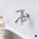 Torneira para área externa de parede Guariba Pingoo.casa - Prata