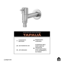 Torneira para área externa de parede Tapauá Pingoo.casa - Prata