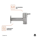 Torneira para área externa de parede Tapauá Pingoo.casa - Prata
