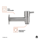 Torneira para área externa de parede Tapauá Pingoo.casa - Prata