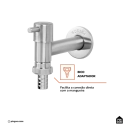 Torneira para área externa de parede Tapauá Pingoo.casa - Prata