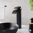 Torneira para Banheiro Cascata Misturador Monocomando Alta paraná Preto