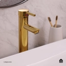 Torneira para Banheiro Misturador Monocomando Alta Xingu Dourado