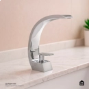 Torneira para Banheiro Misturador Monocomando Baixa Itapecuru Prata