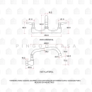 Torneira Para Cozinha Gourmet Inox Misturador de Parede Duplo Comando Paru Prata