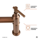 Torneira para Cozinha Gourmet Misturador Extensível Duplo Comando Aço Inox 304 Içá Dourado Rose