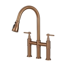 Torneira para Cozinha Gourmet Misturador Extensível Duplo Comando Aço Inox 304 Içá Dourado Rose