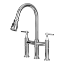 Torneira para Cozinha Gourmet Misturador Extensível Duplo Comando Aço Inox 304 Içá Prata