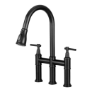 Torneira para Cozinha Gourmet Misturador Extensível Duplo Comando Aço Inox 304 Içá Preto