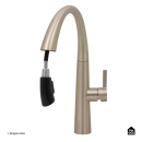 Torneira para Cozinha Gourmet Misturador Monocomando Extensível Juruá Dourado Escovado