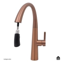 Torneira para Cozinha Gourmet Misturador Monocomando Extensível Juruá Dourado Rose Escovado