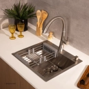 Torneira para Cozinha Gourmet Misturador Monocomando Extensível Juruá Prata