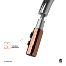 Torneira Para Cozinha Misturador Monocomando Aço Inox 304 Pauini Pingoo.casa - Prata e Dourado Rose